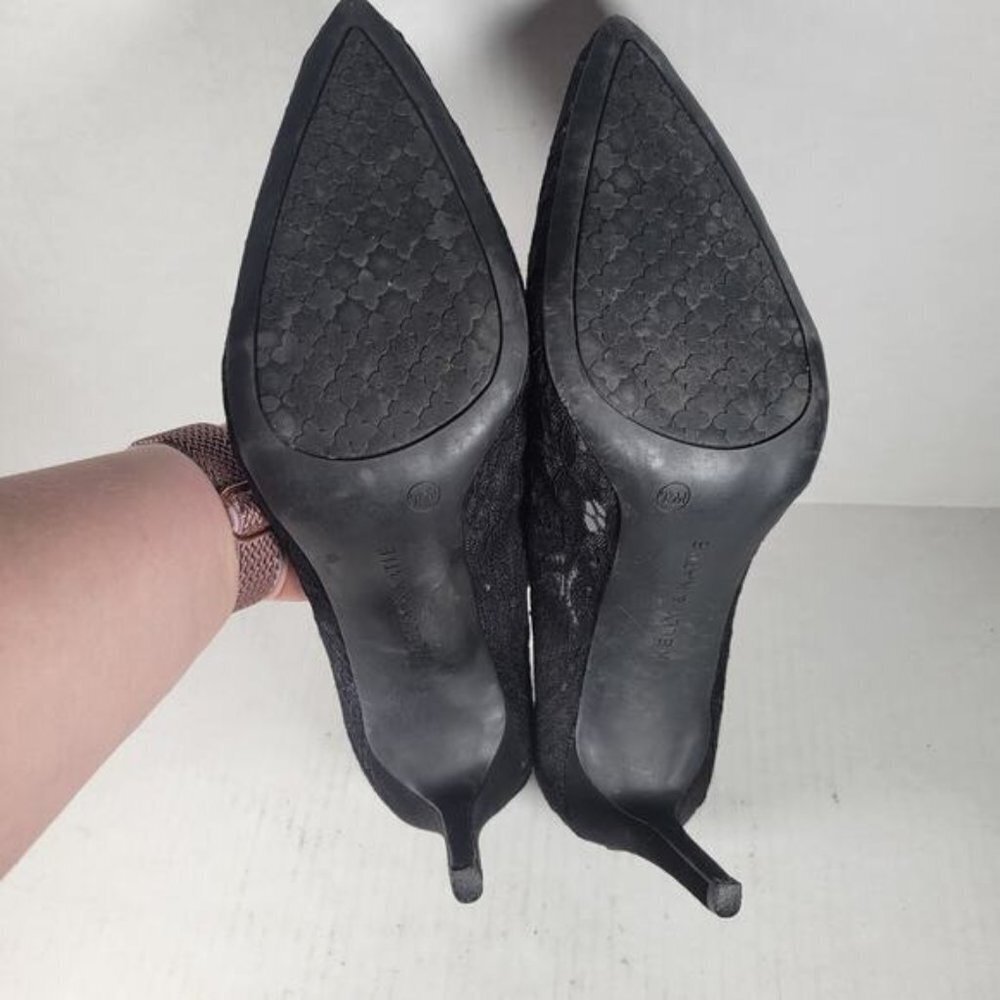 Kelly & Katie Black Open Mesh Lace Misha 3" Heel Shoes Size 9 1/2M - Picture 8 of 9